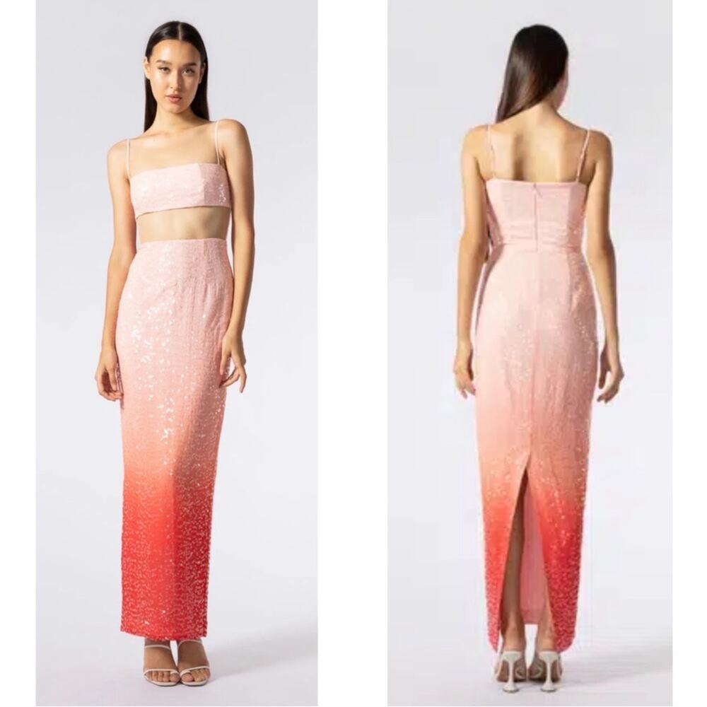 Elegant Pink Sequin Maxi Dress - Picture 2 of 10